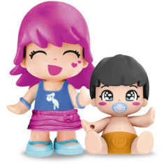 Figurina PinyPon Roz cu Bebe Surpriza foto