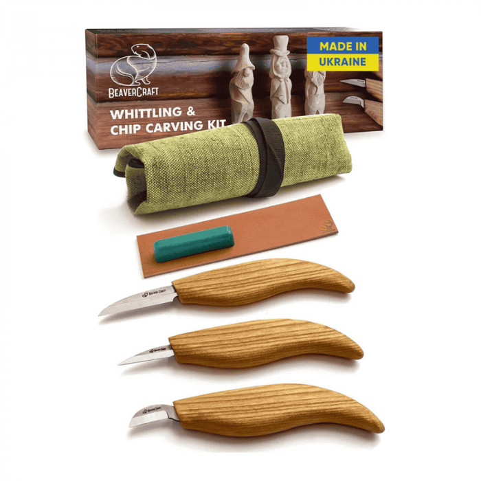 Set de sculptura in lemn BeaverCraft S15, 5 piese