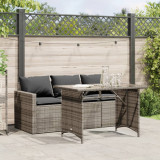 Set mobilier de gradina cu perne, 2 piese, gri, poliratan GartenMobel Dekor, vidaXL