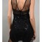 ROCHIE LUNGA DE OCAZIE CU PAIETE SI TUL LUSH Negru M-L