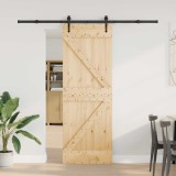 vidaXL Ușă glisantă NARVIK Natural și Negru 70 x 210 cm (213,5 cm) 3445245