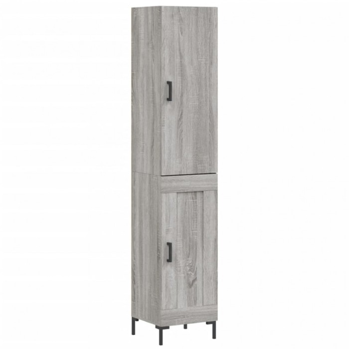 Dulap inalt, gri sonoma, 34,5x34x180 cm, lemn prelucrat