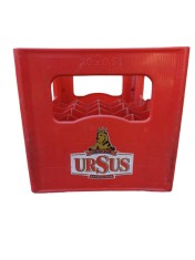 Ladă roșie bere Ursus pentru 20 sticle a c&acirc;te 0.5 litri, din plastic