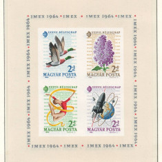 Ungaria 1964 Mi 2053/56 B block MNH - Ziua timbrului; Expozitia de timbre IMEX