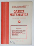 GAZETA MATEMATICA , EDITATA DE SOCIETATEA DE STIINTE MATEMATICE DIN R.S.R. , NR. 12, 1980