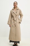 Answear Lab trenci femei, culoarea bej, de tranzitie, oversize