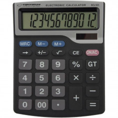 Calculator de birou electronic Esperanza ECL101, Negru foto