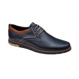 Pantofi barbati sport din piele naturala bleumarin, GKR57BLM