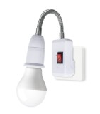 Cumpara ieftin Dulie cu intrerupator si stecher, cu bec LED E27 5W, alb neutru 4500K, brat flexibil, alb