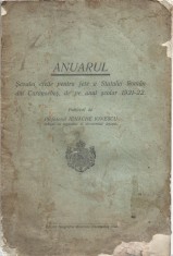 C8911N Anuarul Școalei civile pentru fete a Statului Rom&acirc;n din Caransebeș de pe anul școlar 1921-22 publicat de Ienache Ionescu, 1922, Caransebeș