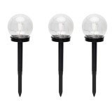 Set 3 lampi solare tip sfera, LED Alb, 23 cm, General