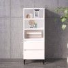 Gossi dulap inalt, alb, 40x36x110 cm, lemn compozit