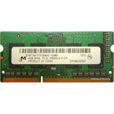 Memorie Laptop - Micron 4GB DDR3 SODIMM PC3-10600 model MT16KTF51264HZ-1G4M1