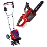 Einhell GE-CR 30 Li + GE-LC 18/25 Li PXC - Sapatoare fara acumulatori si incarcator Li-Ion 18 V - Ah 300 mm + Drujba 25 cm 4.5 m/s