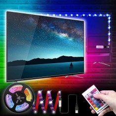 Banda LED USB universala, iluminare de fundal TV, cu telecomanda foto