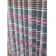 Perdea Decor Fereastra, Tul Transparent, Alb Roz Pudra Capucino, Art Decor, La Metru