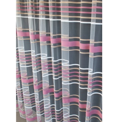Perdea Decor Fereastra, Tul Transparent, Alb Roz Pudra Capucino, Art Decor, La Metru foto