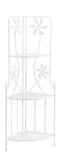 Cumpara ieftin Raft pardoseala de colt 3 polite fier alb 35 x 49 x 122 cm