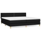 Cumpara ieftin Pat box spring cu saltea, negru, 200x200 cm, textil