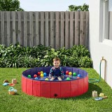 vidaXL Piscină pliabilă pentru c&acirc;ini Roșu și albastru PVC 3416316