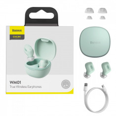 Căști Wireless Bluetooth 5.3 Baseus Encok WM01 TWS Versiune Actualizată Verde (NGTW240006) foto