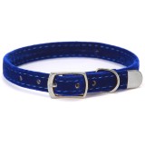 Zgarda reglabila Nuxie, pentru caini si pisici, catifea, 30 x 1 cm, albastru