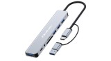Adaptor Hub Qoltec 8&icirc;n1 USB-C/USB | USB-C | 4xUSB | card SD/TF | JACK 3.5mm TRRS
