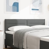 vidaXL Headboard LED Design Linii Gri &Icirc;ntunecos 80 cm Țesătură