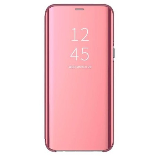Husa Huawei P smart(2019) Clear View Flip Mirror Stand, Rose