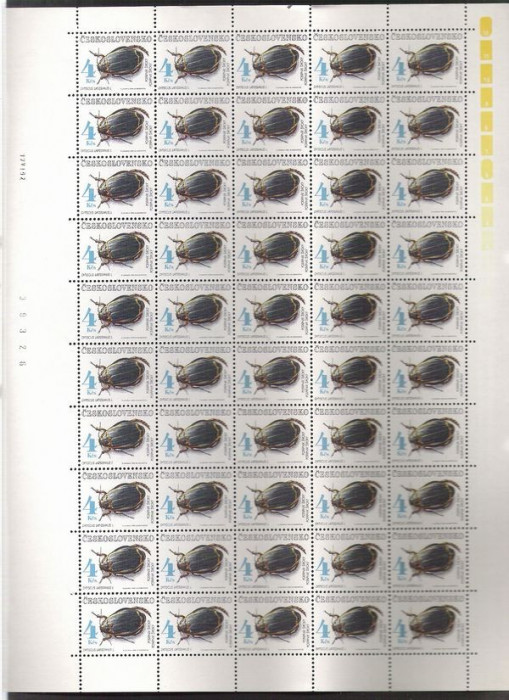 Czechoslovakia 1992 Bugs, 50 stamps in bloc, MNH J.9