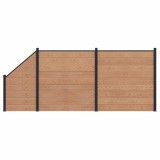 vidaXL Panou de Gardă 3 pcs WPC și Aluminiu Maro 3429385