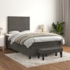 VidaXL Pat box spring cu saltea, gri &icirc;nchis, 120x200 cm, catifea 3137894