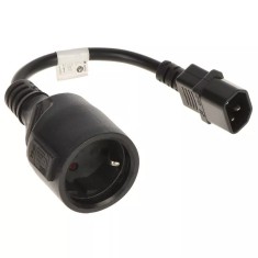 Cablu UPS Lanberg IEC 320 C14 la Sucko mama, 20 cm, 3x1.5 mm, 137g, IP44, 16A, 250V