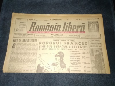ZIAR ROMANIA LIBERA 24 OCTOMBRIE 1945 foto
