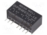 Convertor DC/DC 3W MEAN WELL 18-75VDC la 15VDC și -15VDC