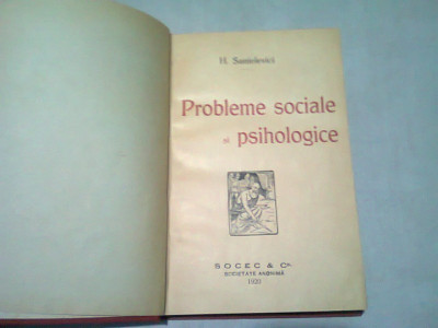 PROBLEME SOCIALE SI PSIHOLOGICE - H. SANIELEVICI foto