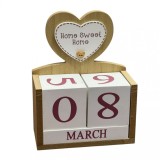 Calendar decorativ din Lemn, SWEET HOME , 14 x 7 x 18 cm