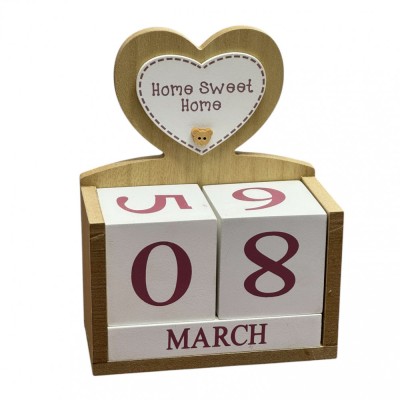 Calendar decorativ din Lemn, SWEET HOME , 14 x 7 x 18 cm foto