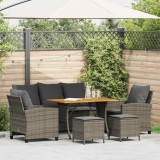 Cumpara ieftin Gossi set mobilier gradina cu perne, 6 piese, gri, poliratan