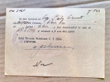 H385-I-CP-Act vechi militar de demobilizare militara Romania regalista 1944 Sibiu cca 13/9 cm.