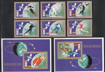 Ciad 1972- J.O. de iarnă-Sapporo,C&amp;acirc;știgătorii medaliei de aur,Serie+2 Colite,MNH foto