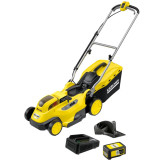 Masina electrica de tuns gazonul cu acumulator Karcher LMO 18-36, 36 cm latime lucru, 18 V, 5 Ah, 1 acumulator, functie de taiere, mulcire si inaltime