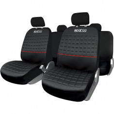 Set Huse Scaune Auto pentru Volkswagen Passat B6 - Sparco Lazio, negru -rosu, 11 bucati foto