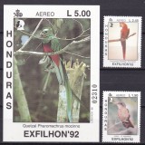 Honduras 1992 fauna pasari MI 1161-1662 + bl.54 MNH