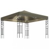Pavilion cu siruri de lumini LED, gri taupe, 3x3m,