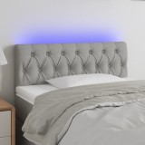 VidaXL Tăblie de pat cu LED, gri deschis, 100x7x78/88 cm, textil