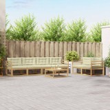 vidaXL Set de canapele de exterior cu pernă 6 pcs Alb și crem 3386079