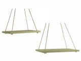 Set 2 etajere lemn verde 40x28x1.5 cm, 33x26x1.5 cm
