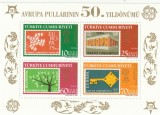 Turcia 2005 - 50 ani Europa CEPT,bloc 4 valori dantelate,MNH,, Organizatii internationale, Nestampilat
