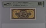 Bancnota 1 leu 1952 UNC Gradata PMG 66 EPQ